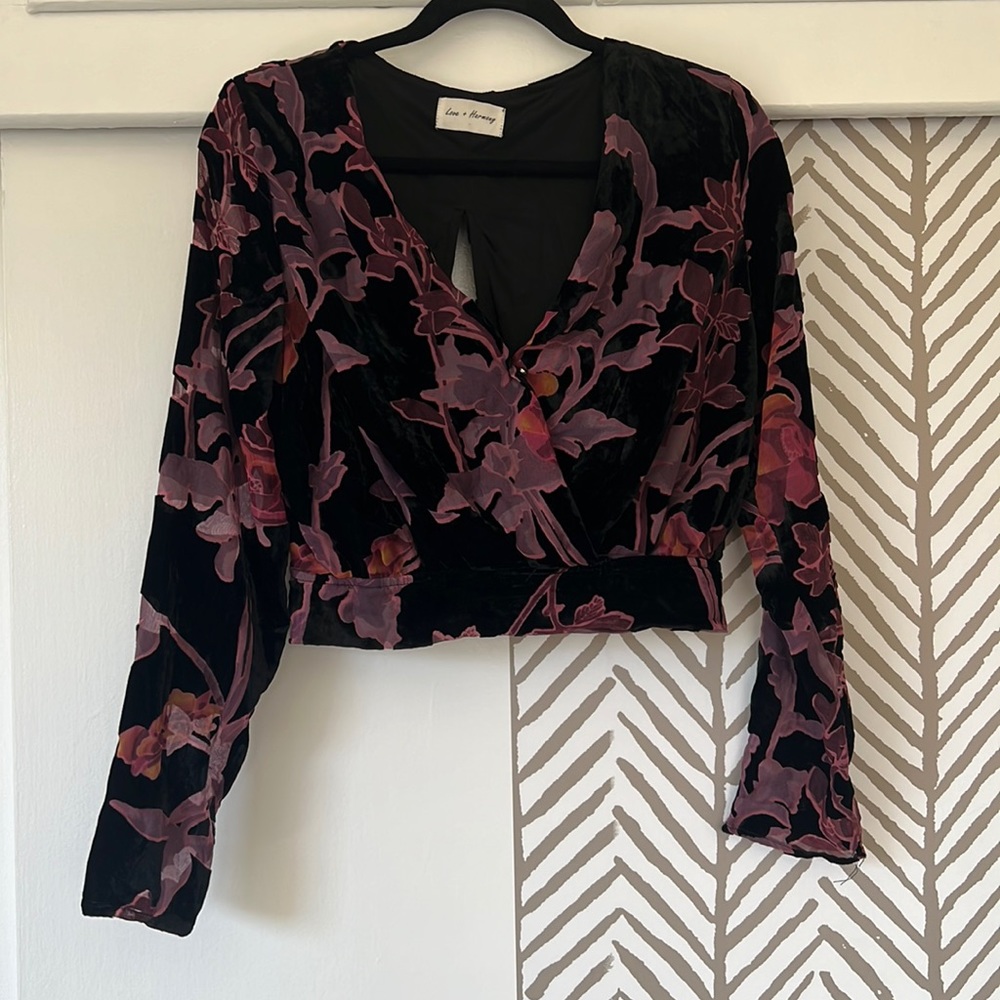 Velvet Burnout Floral Top